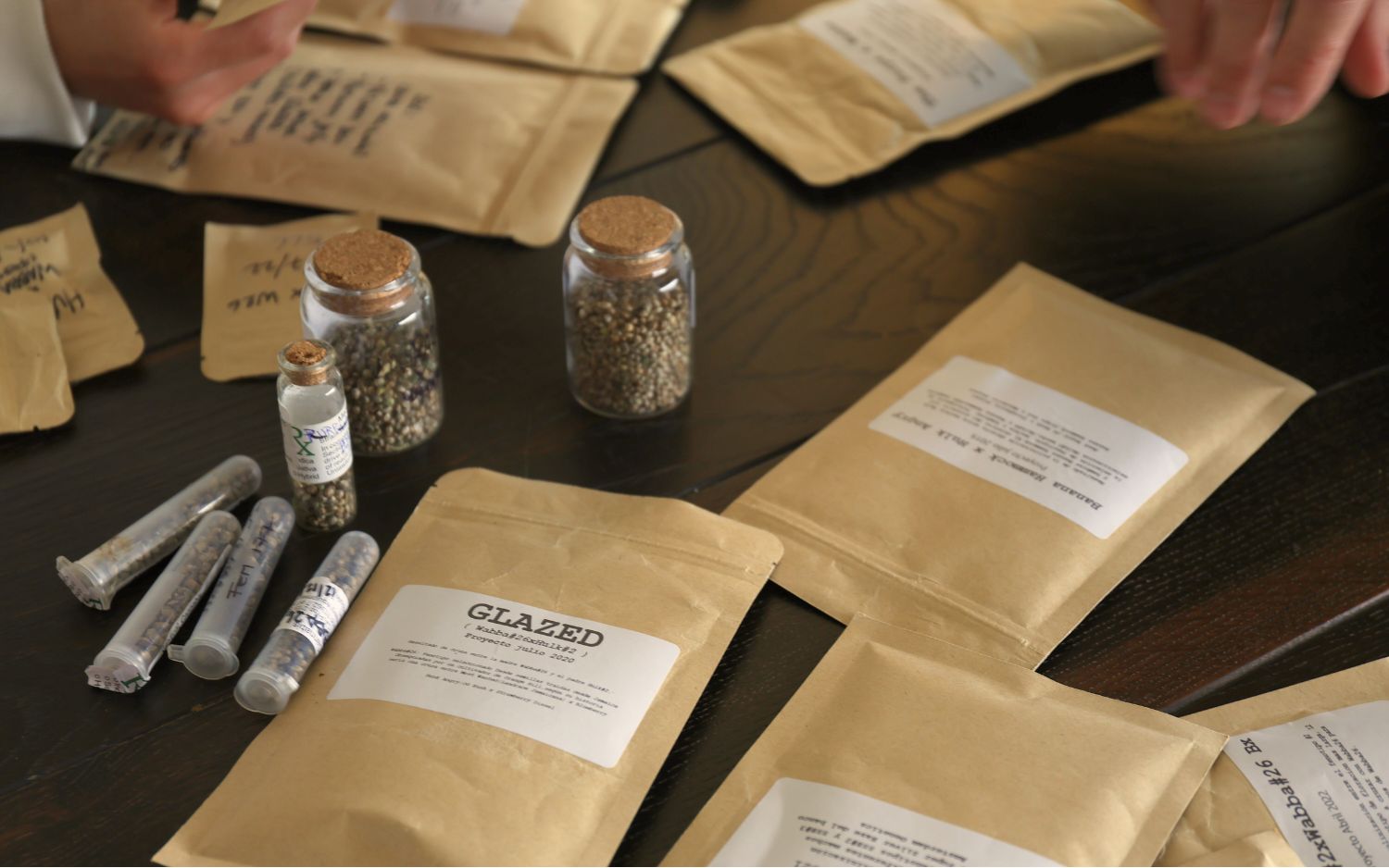 Sobres y contenedores con semillas Hazzy Chile