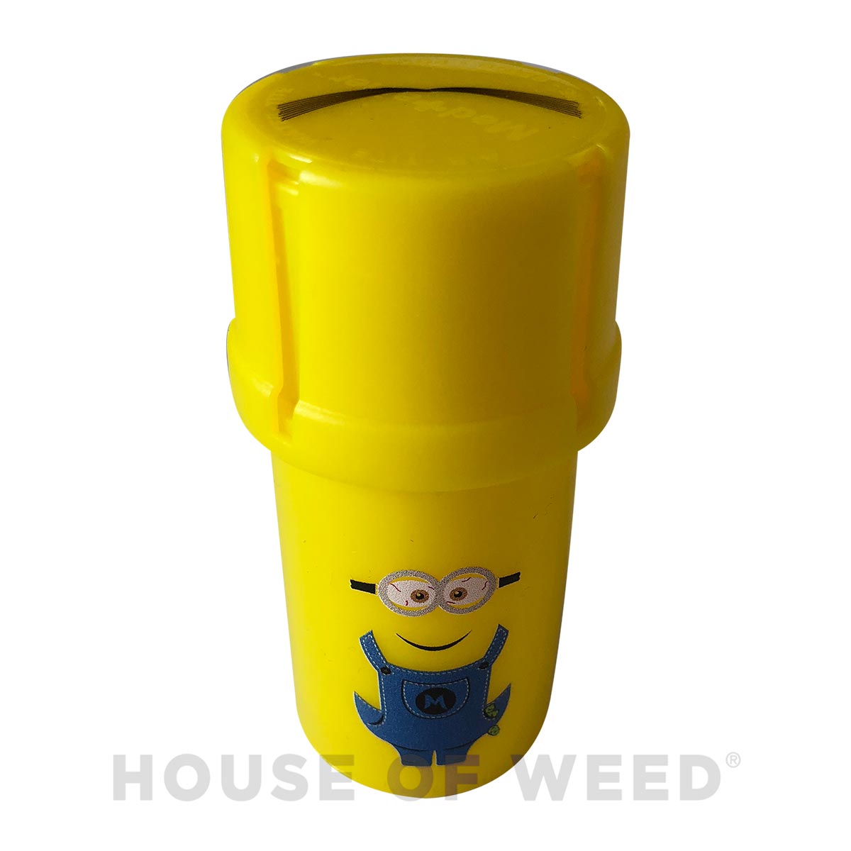 Contenedor plástico amarillo con diseño del los minions