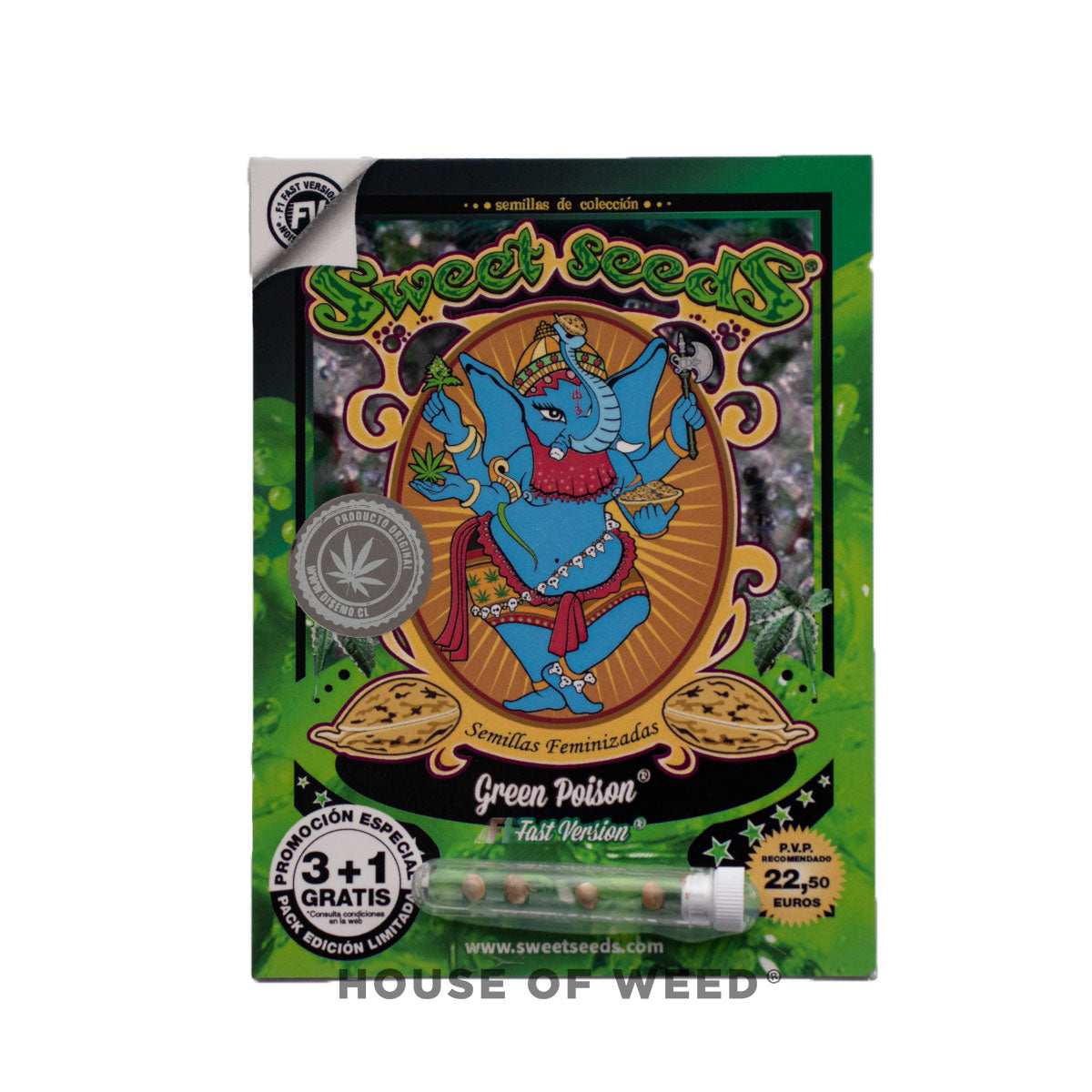 Empaque de semillas Green poison f1 sweet seeds