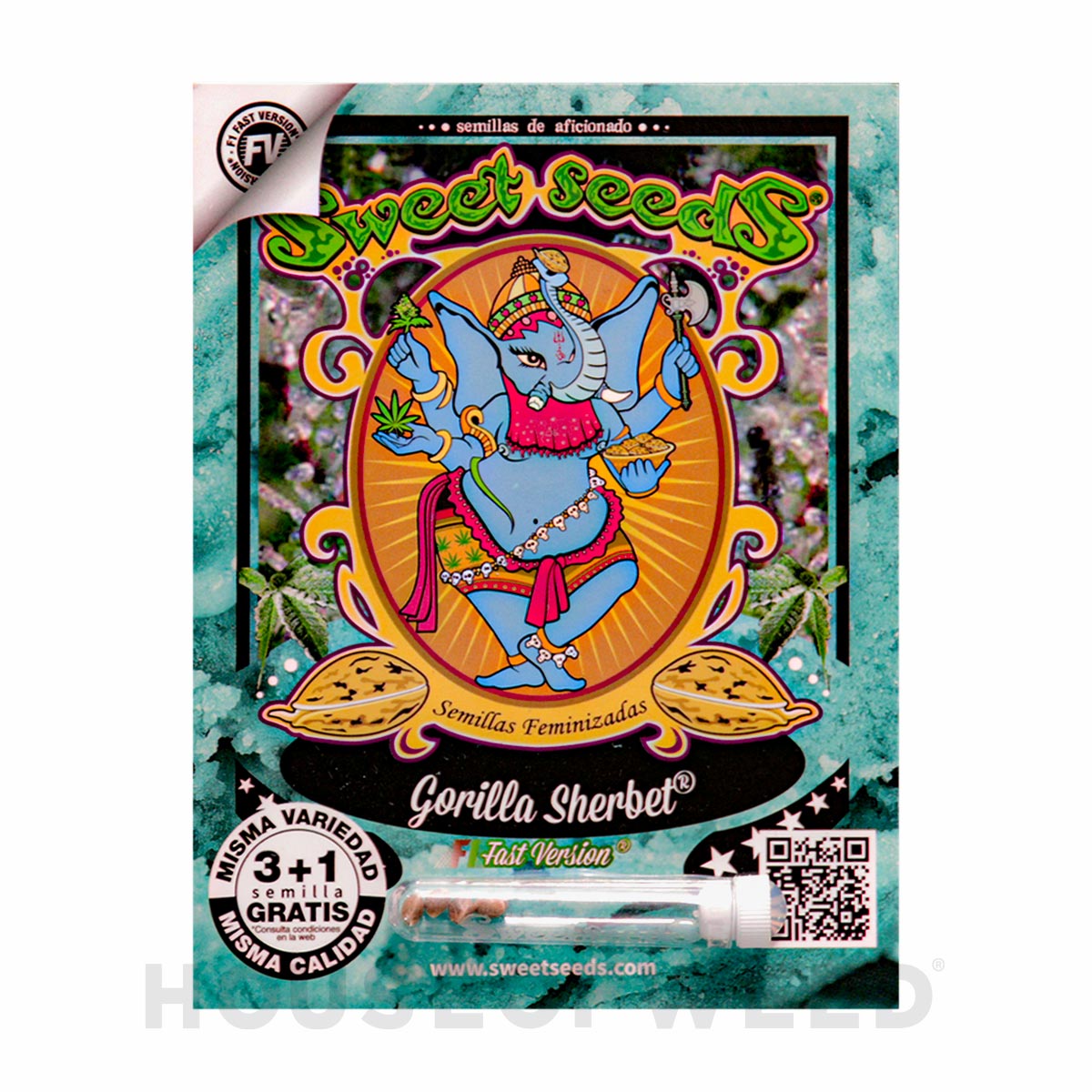 Empaque de semillas Gorilla Sherbet F1 Fast Version de Sweet Seeds