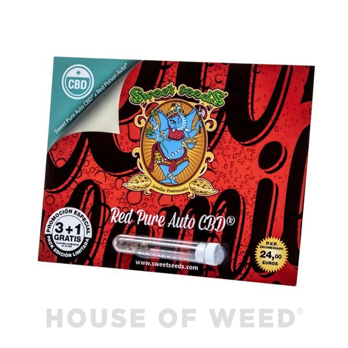 empaque de semillas red pure auto cbd