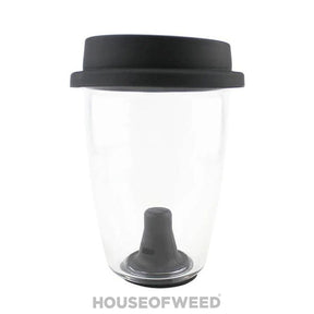 Zenco TO GO: Cristal con forma de vaso de café para llevar para vaporizar con tapa de silicona.