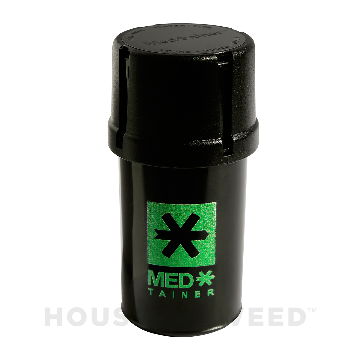 Moledor y contenedor de la marca Medtainer color verde