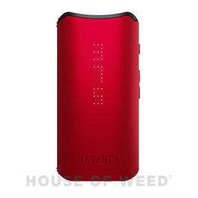 Vaporizador DaVinci IQC color rojo encendido con marca de agua House of Weed